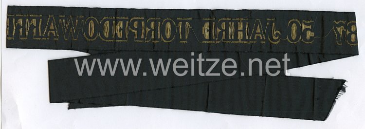 Kriegsmarine Traditions-Mützenband "1887 50 Jahre Torpedowaffe 1937" Bild 2