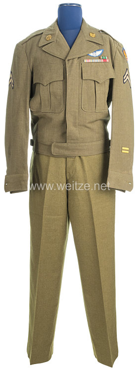 USA Occupation of Germany: US Army Air Corps Ike Jacket and Trousers for a Corporal with the 8th Air force  Bild 2