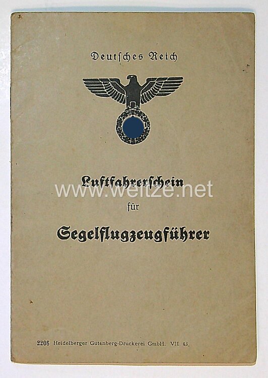 NSFK - Dokumentengruppe für einen Segelflugzeugführer und späteren Unteroffiziers - Anwärter der Luftwaffe, zuletzt beim K.G.27 Bild 2