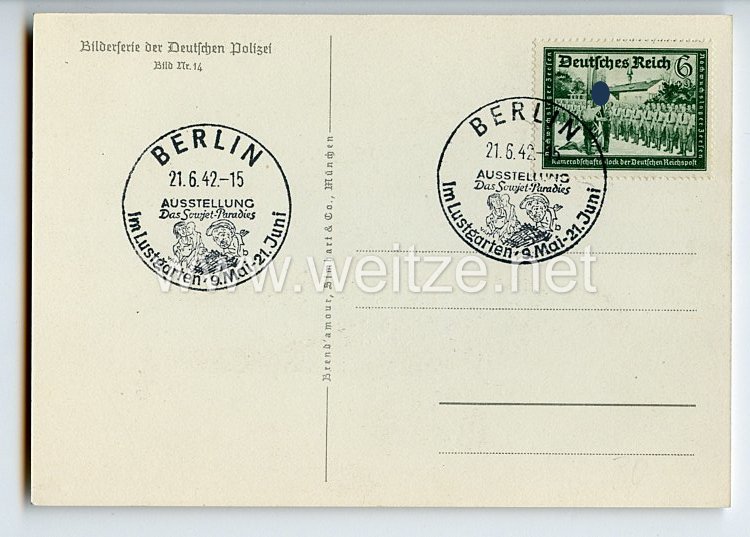 III. Reich - farbige Propaganda-Postkarte - " Technische Nothilfe " Bild 2