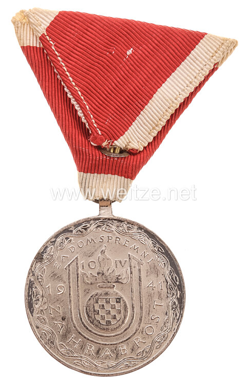 Kroatien Ante Pavelic Tapferkeitsmedaille in Silber 1941 Bild 2
