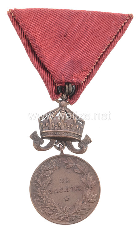 Königreich Bulgarien Verdienstmedaille in Bronze mit der Krone Bild 2
