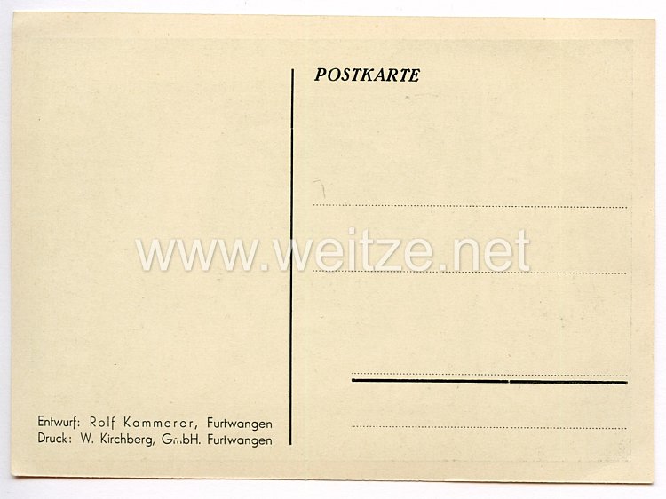 III. Reich - Propaganda-Postkarte - " Schlageter - Zum Gedenken 12. Aug. 1933 NSDAP Ortsgr. Furtwangen " Bild 2