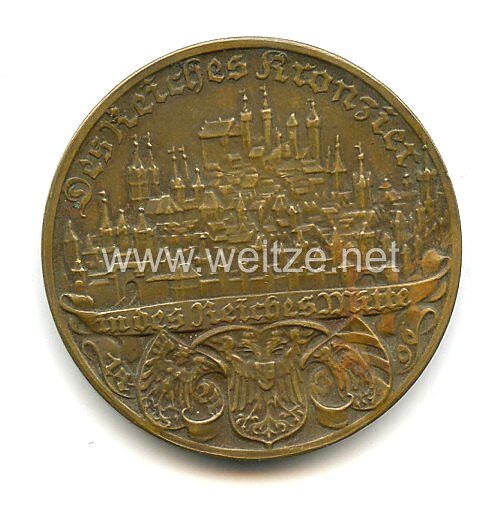 III. Reich - bronzene Erinnerungsmedaille "Des Reiches Kronzier in des Reiches Mitte" Bild 2