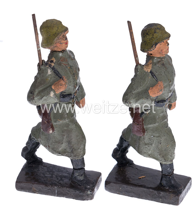 Lineol - Heer 2 Soldaten im Mantel marschierend Bild 2