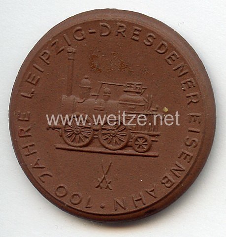III. Reich - Erinnerungsmedaille - " 100 Jahre Leipzig-Dresdener Eisenbahn 24. April 1837 - 24. April 1937 " Bild 2