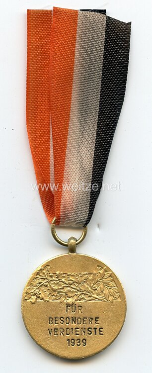 III. Reich Deutscher Schwerathletikverband D.S.A.V. goldene Verdienstmedaille 1939 Bild 2