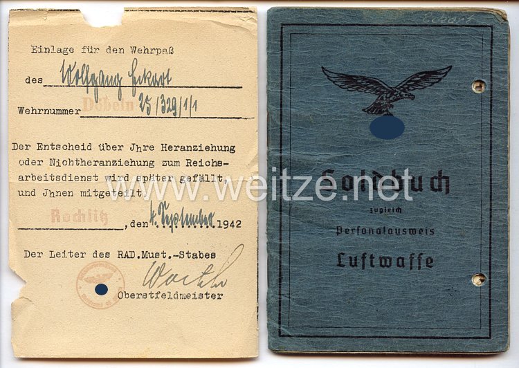 Luftwaffe - Dokumentengruppe für einen späteren Gefreiten der 5./Fallschirm-Pz.-Gren.-Rgt.1 " Hermann Göring " des Jahrgangs 1925 Bild 2