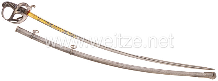 Preußen Kavallerie Extrasäbel M52 mit Damastklinge . Bild 2