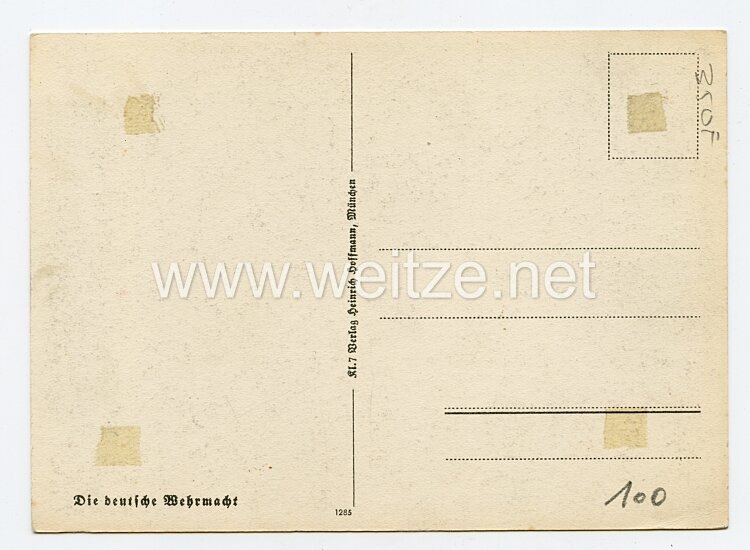 III. Reich - farbige Propaganda-Postkarte - " Die deutsche Wehrmacht " Bild 2