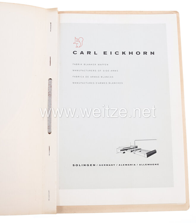 III Reich original Verkaufskatalog "Original Eickhorn - Carl Eickhorn Fabrik Blanker Waffen" Bild 2