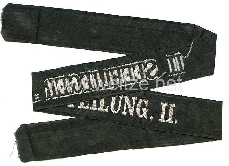 Kaiserliche Marine Mützenband 1. Weltkrieg "II. Seeflieger-Abteilung. II." in Silber Bild 2