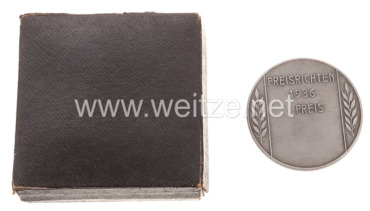Reichswehr nichttragbare Siegermedaille "Preisrichten 1936 5. Preis " für ein Infanterie Regiment, (MG) Kompanie Bild 2