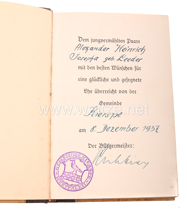 Mein Kampf - Hochzeitsausgabe von 1937 234. -  238. Auflage mit Goldschnitt, Bild 2