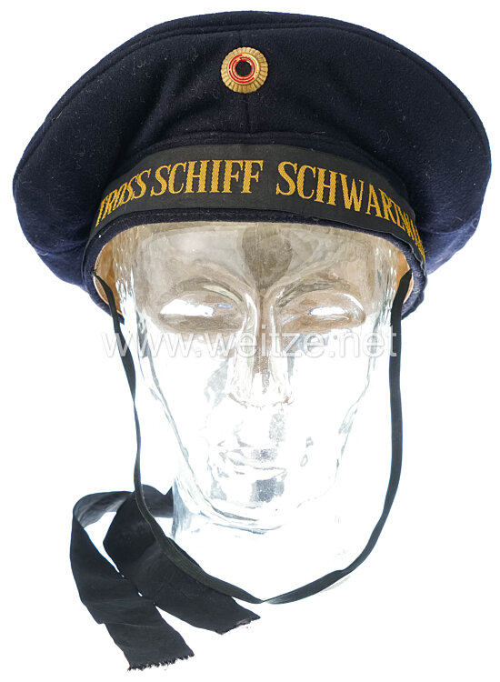 Bundes Republik Deutschland ( BRD ) Bundesmarine Tellermütze für einen Matrosen auf dem "Trossschiff Schwarzwald"  Bild 2