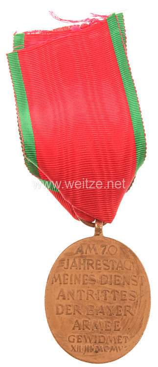 Bayern Prinzregent Luitpold Jubiläumsmedaille für die bayerische Armee 1905 Bild 2