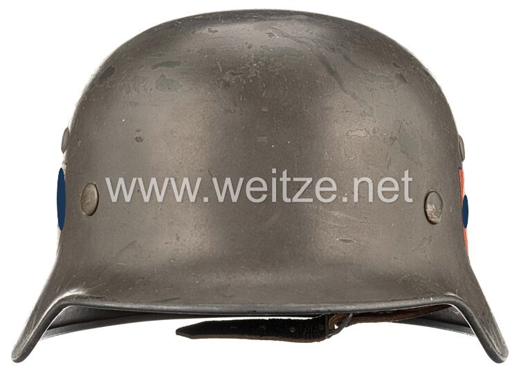 Waffen-SS Stahlhelm M 35 mit beiden Emblemen Bild 2