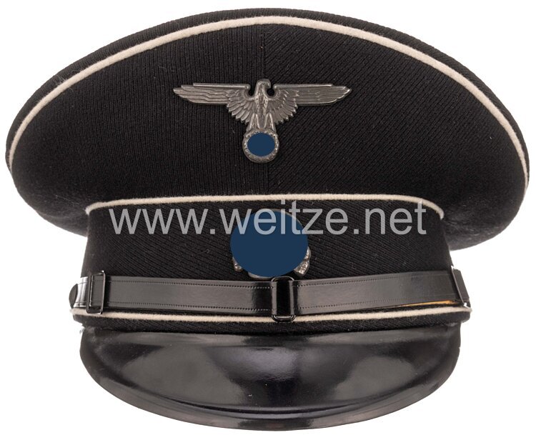 Allgemeine SS / SS-Verfügungstruppe schwarze Schirmmütze für Mannschaften und Unterführer Bild 2