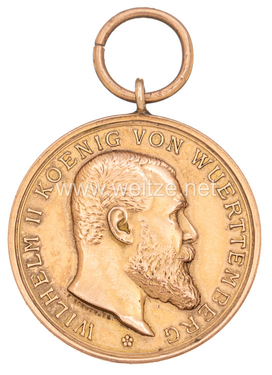 Württemberg Goldene Militärverdienstmedaille König Wilhelm II. 1892 - 1918 Bild 2