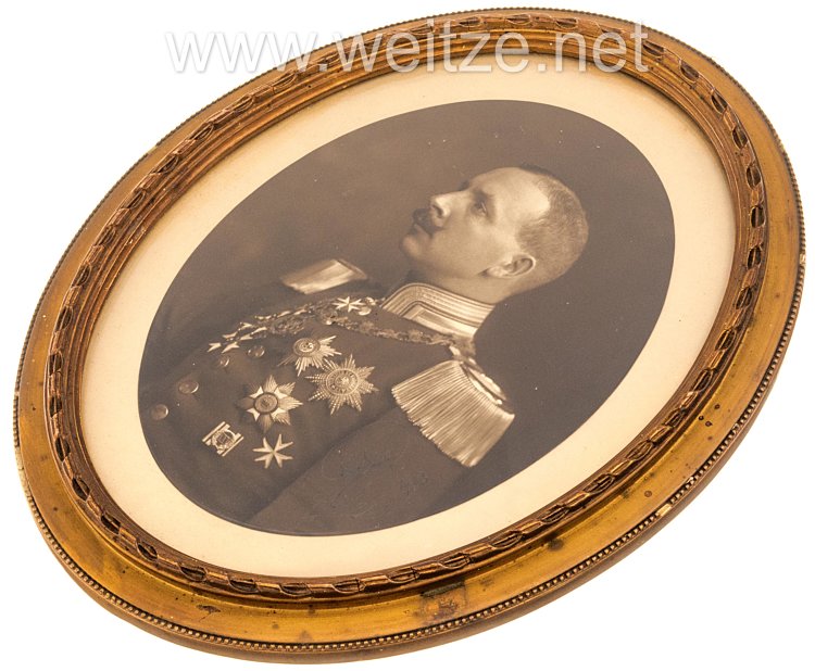 Hessen-Darmstadt gerahmtes Geschenkfoto mit originaler Unterschrift des Großherzogs Ernst Ludwig Bild 2