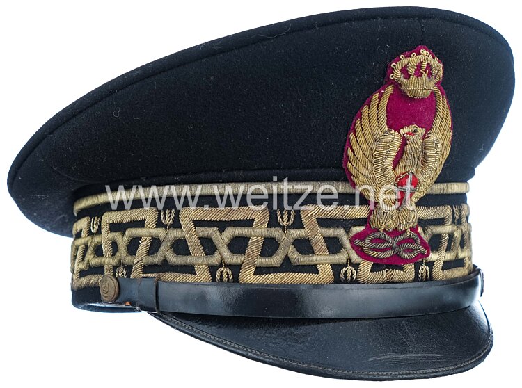 Faschistisches Italien 2. Weltkrieg schwarze Schirmmütze für einen General der Polizei Bild 2