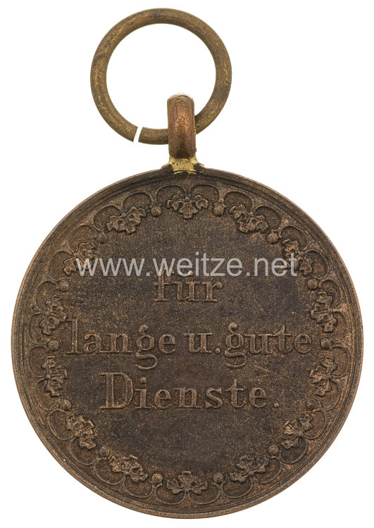Sachsen Königreich Dienstauszeichnung 1831-1873 bronzene Medaille für 10 bis 24 Dienstjahre "für lange u. gute Dienste" Bild 2