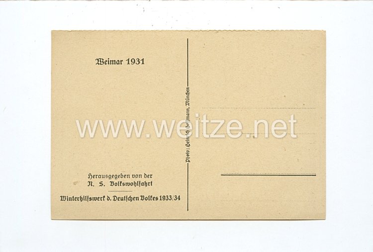 III. Reich - Propaganda-Postkarte - " Adolf Hitler Weimar 1931 " Bild 2