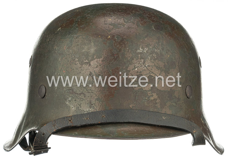 Wehrmacht Heer M42 Stahlhelm mit Tarnanstrich und 1 Emblem Bild 2