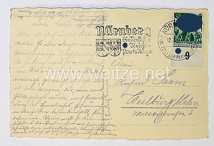 III. Reich - Propaganda-Postkarte - " Adolf Hitler - Kleiner Besuch " Bild 2