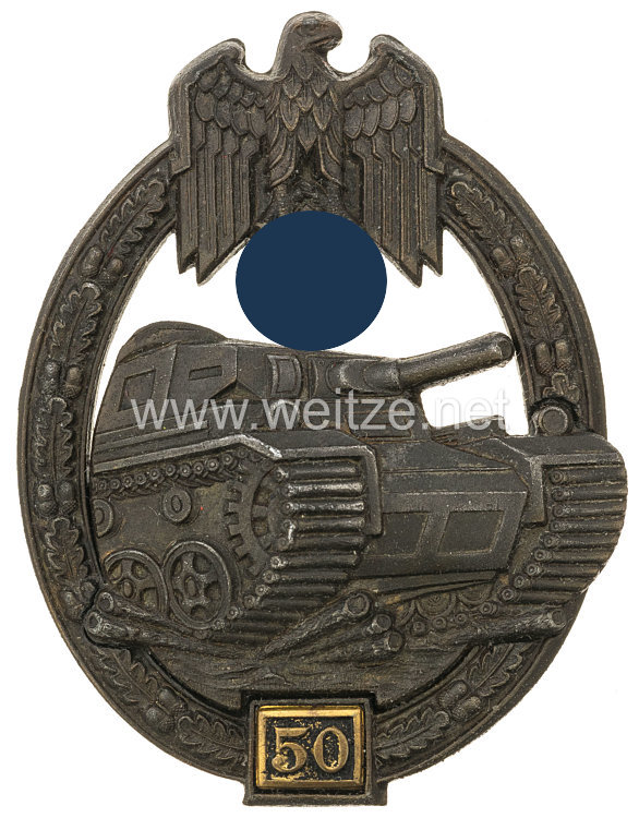 Panzerkampfabzeichen in Bronze mit Einsatzzahl "50" Bild 2