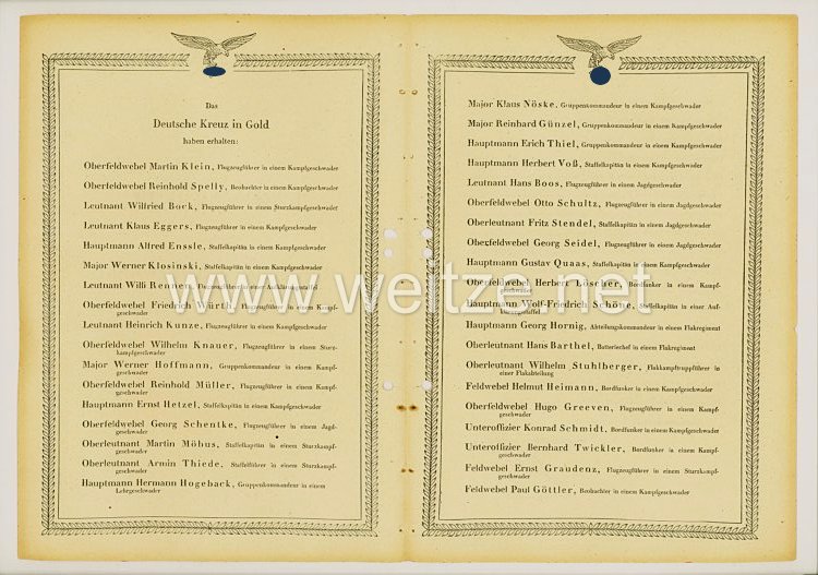 Ehrenliste der Deutschen Luftwaffe - Ausgabe vom 5. Oktober 1942 Bild 2