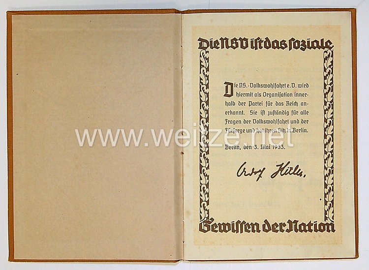 NS-Volkswohlfahrt ( NSV ) - Mitgliedsbuch für einen Mann des Jahrgangs 1911 aus Erlangen Bild 2
