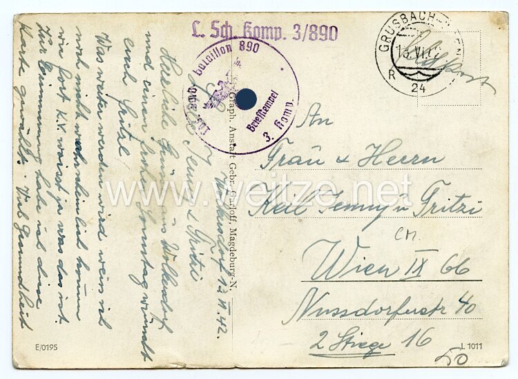 III. Reich - Propaganda-Postkarte - " Erinnerung an den Waffenstillstand in Compiègne 25. Juni 1940 um 1,25 Uhr " Bild 2