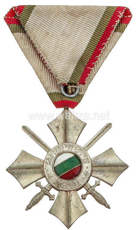 Bulgarien Zivilverdienst-Orden 1944-1946 6. Stufe Silbernes Verdienstkreuz mit Schwertern Bild 2