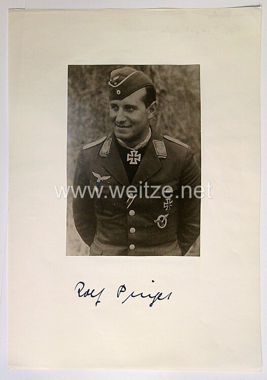 Luftwaffe - Nachkriegsunterschrift vom Ritterkreuzträger, Rolf Pingel Bild 2