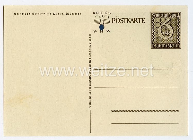 III. Reich - farbige Propaganda-Postkarte - " Danzig ist Deutsch - Kriegs-WHW " Bild 2