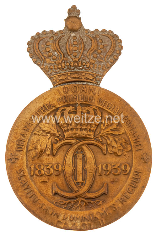 Königreich Rumänien - Centenarmedaille König Carol, 1939 Bild 2