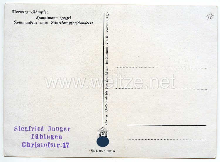 Luftwaffe - Originalunterschrift von Ritterkreuzträger Hauptmann Paul-Werner Hozzel Bild 2