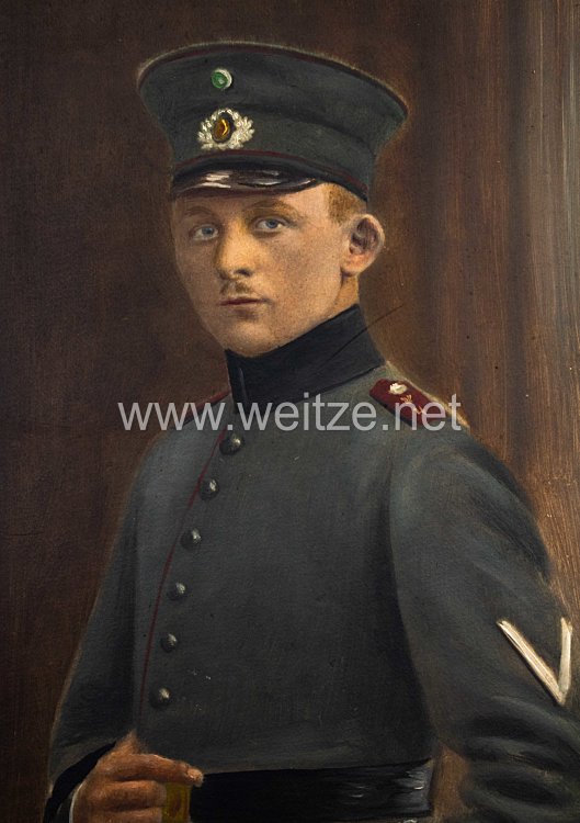 Weimarer Republik Gemälde eines sächsischen Unteroffiziers der Vorläufigen Reichswehr Bild 2