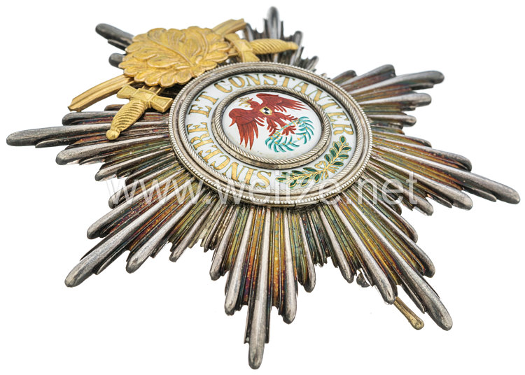 Preussen Roter Adler Orden Bruststern zu 1. Klasse mit Eichenlaub und Schwertern am Ring Bild 2