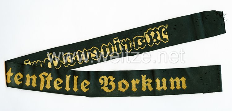Kriegsmarine Mützenband "Marinenachrichtenstelle Borkum" Bild 2