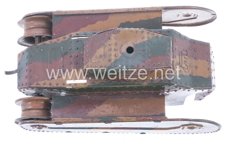 Blechspielzeug - Panzer in Mimikri-Tarnung ( Tank des 1. Weltkrieges ) Bild 2