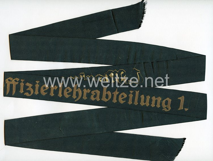 Kriegsmarine Mützenband "1. Marineunteroffizierlehrabteilung 1." Bild 2