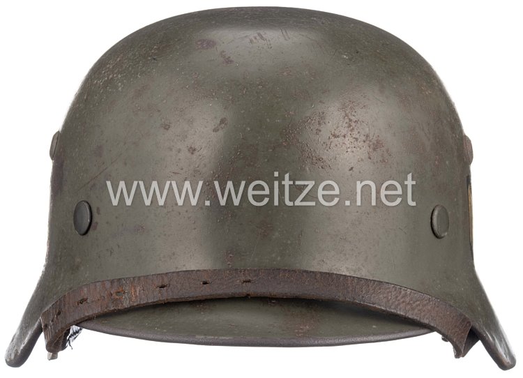 Wehrmacht Heer Stahlhelm M 35 mit 2 Emblemen Bild 2