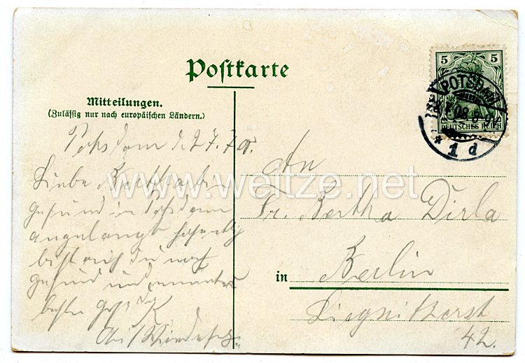 Preußen Postkarte "Das neue Geschütz §11" Bild 2