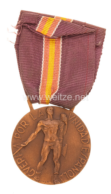 Italien Medaille für Kriegsfreiwillige im Spanischen Bürgerkrieg für die Befreiung Spaniens "Guerra por la Liberation y Unidad de Espana 17. Julio 1936" Bild 2