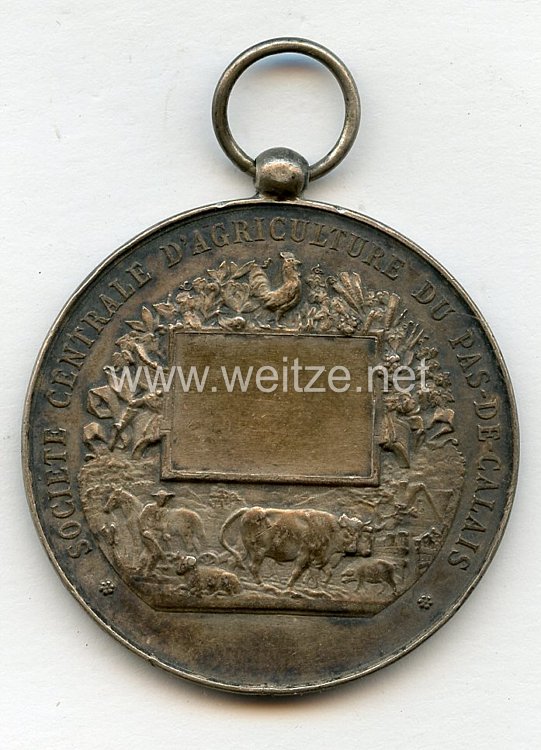 Frankreich Medaille "Société centrale d'agriculture. Pas-de-Calais" Bild 2