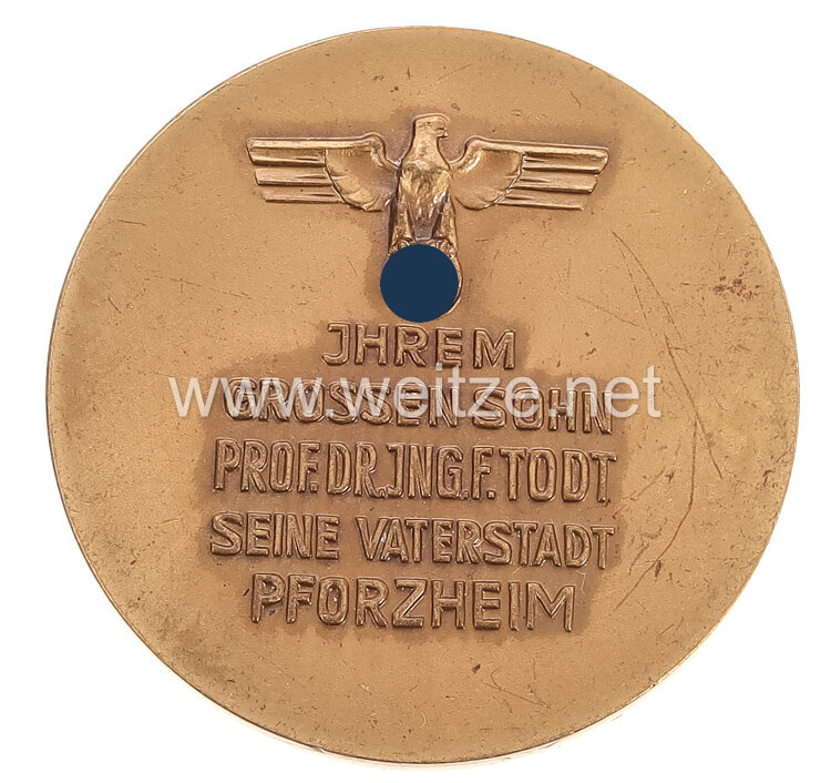 III. Reich - nichttragbare Erinnerungsmedaille " Robert Ley - Norwegenfahrt der Deutschen Technik 10.-16.5.1939 " Bild 2