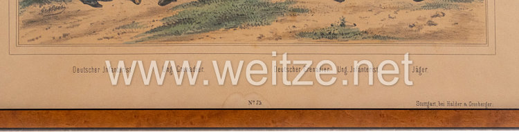 Österreich K.u.K. Monarchie gerahmte kolorierte Lithographie "Die K.K. Oesterreichische Armee" Bild 2