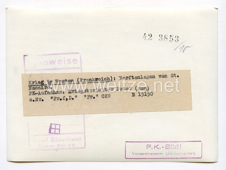 Pressefoto, Besetzung Frankreichs 1940: St. Nasaire. Bild 2